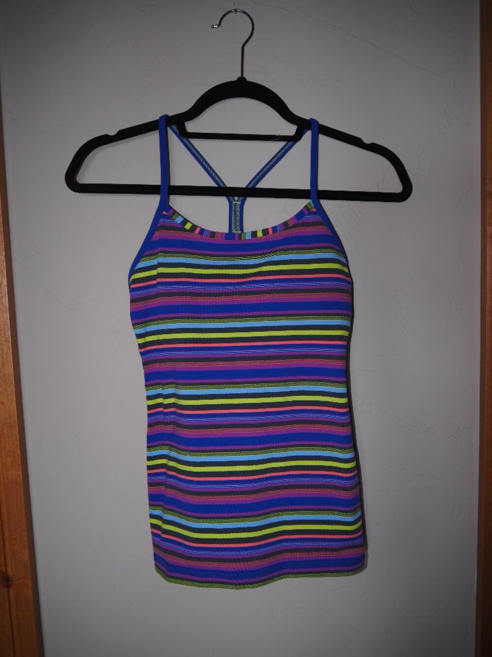 Lululemon Power Y Tank Multicolor Stripe Size 2/4 Built In Bra